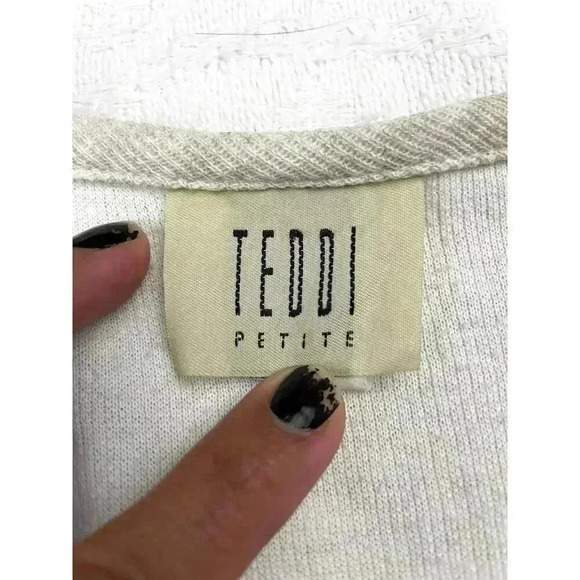 VTG Safari Short Sleeve Teddi Petite Tan Button Up Top Blouse Medium 90's - Picture 12 of 12